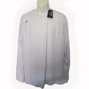 Rhone Reign Crew T Shirt Mens XXL/ 2XL White Long Sleeve Anti Odor Wicking UPF50